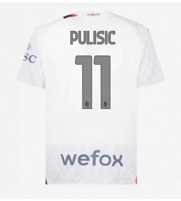 Lacne Muži Futbalové dres AC Milan Christian Pulisic #11 2023-24 Krátky Rukáv - Preč